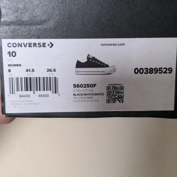 SOLD Converse CTAS Lift Lo Platform Sneakers in Black sz 10 NEW - Picture 7 of 10